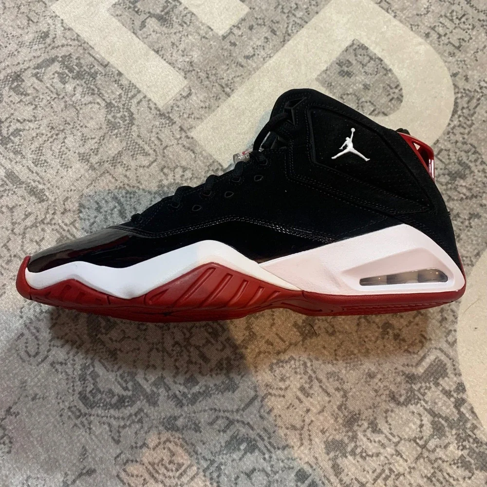 Jordan Lift Off Mens 11.5 Black Red White Patent Leather Sneakers 315317-026
